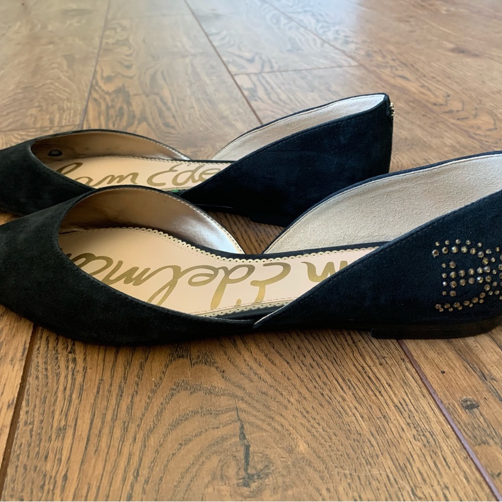 Sam Edelman black suede d’orsay flats, size 11
